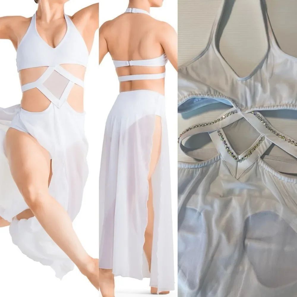 Tenth House solo custom 2 Die 4 Dance Leotard costume white MERIDIAN TD24431 MC
